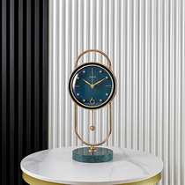Nordic light luxury desktop clock living room with sitting clock clock ornaments home clock table pendulum clock golden table clock