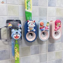 Childrens cartoon cute Automatic toothpaste suction wall-mounted non-hole lazy squeezing artifact toothbrush holder