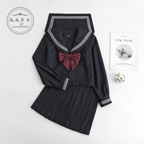 Vivi swallow black three sailor intermediate clothes basic summer plus size jk uniform 200 kg genuine original