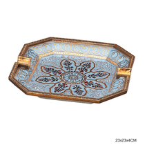 CIGARLOONG eggaloon cigar ashtray hand painted ceramic European style copper carved ashtray enamel color CE-4313