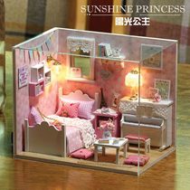 Warm cottage creative gift for girlfriend birthday gift practical handmade with lamp assembly model Christmas