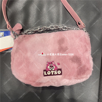 China Li Ning counter strawberry bear cartoon printing plush fashion casual casual shoulder backpack ABDR272