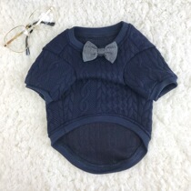 Puppy spring clothes Dabao Schnauzer bow tie clothes pet base shirt Tide brand dress