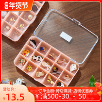 Japanese imported jewelry storage box earrings ring jewelry with cover transparent plastic display box