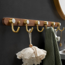 Walnut hook light luxury door hanging clothes rack hook wall hanger free perforated clothes hook wardrobe hook creative