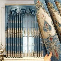 High-grade European embroidered curtains 2021 New shading Nordic simple bedroom living room atmospheric luxury chenille