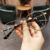 Jane Dan tide myopia frame retro men and women thin face plain glasses frame anti blue light matching degree color change flat light