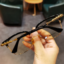 Jane Dankluo heart glasses frame men and women retro big face pure titanium ultra light with myopia frame large size half frame glasses tide tide