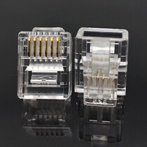 6P6C crystal head environmentally friendly gold plated RJ25 joint 6 core RJ12 telephone wire plug Six six electric crystal crooked head