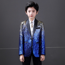 Boy suit suit suit 2021 New handsome British children catwalk piano performance dress host costume