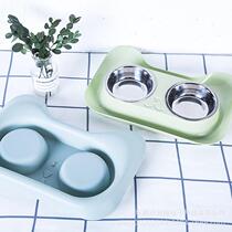 Pet Stainless Steel Drinking Water Feeding Cat Bowls Plastic Feeders Dog Bowls Double Bowls of Bowls Food Bowl supplies