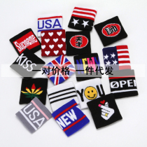 Two sports wristbands badminton basketball wrist children hip-hop hip-hop knitted letters warm wristbands