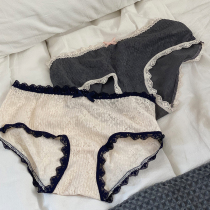 AS Herben Black & White Coloured lace Underpants Gardenia jacquard gentle large elastic low waist silk bacteriostatic crotch triangle pants