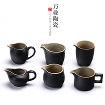 Black pottery Japanese style Cup male cup tea leak set simple ceramic large tea tea tea kung fu tea accessories