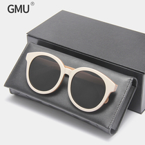 gm white border sunglasses female tidal high sensation ins white frame polarized sunglasses with degree myopia sunglasses