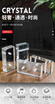Glass brick transparent square color hot melt solid glass brick frosted crystal brick partition wall factory transparent