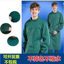 Surgical clothes for men and women cotton long sleeve doctor clothes green coat operating room beauty salon wash clothes isolation clothes surgical clothes