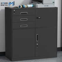 File cabinet tin short Cabinet Office information storage cabinet balcony bookcase locker with lock tool small cabinet