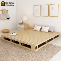 Wooden board bed solid wood hard bed board waist protection bed frame tatami row frame floor bed 1 5 Double 1 8 m row frame
