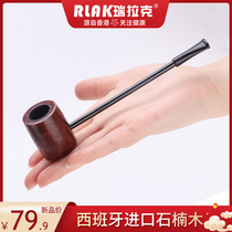 rlak Imported heather Popeye handmade solid wood straight bucket tobacco tobacco special pipe mens filter trumpet