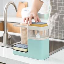 Japanese detergent pressing liquid storage box Kitchen sink dishwashing liquid pressing device Scouring cloth dispensing soap bottle