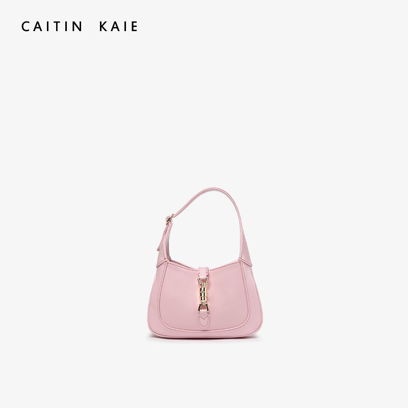 CAITIN KAIE underarm bag girl 2021 new trend vintage cowhide one shoulder slanted cross saddle bag womens bag
