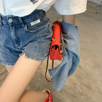 Zeng Xiaoxian denim shorts female summer thin hot girl high waist a word wide leg pants loose thin net red hot pants