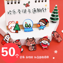 Christmas gift cartoon cute Christmas brooch accessories clothes bag decoration pin pupil prize gift