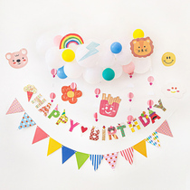 Baby year-old ins Birthday party balloon decoration girl child net red background wall scene decoration props
