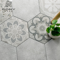 Nordic cement hexagonal brick bathroom kitchen wall tile living room balcony non-slip floor tile candy glaze tile tile