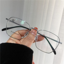 Myopia frame male ultra-light pure titanium alloy titanium frame large face gold wire eye frame frame can be equipped with lens degree female