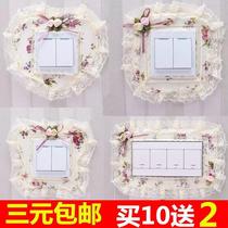 Outer frame unwoven cloth Indoor power switch protective sheath shielded Decorative Toilet Wall Sticker Double Row Charging Base