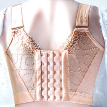 Six-breasted gathered non-rimmed large size thin underwear Large chest show small bandeau sub-breast anti-sagging bra summer