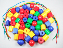 Kindergarten geometric size beaded intelligence desktop arm fineness toys interspersed with building blocks children hand-eye threading