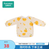 Cotton era baby clothes wear aprons outside eating Childrens bib clothes Waterproof and anti-dirty baby one-piece anti-dressing