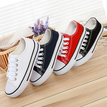  Childrens parent-child low-top canvas shoes Boys black and white cloth shoes Girls student flat casual shoes Childrens shoes Sneakers