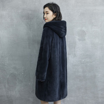 GA fur mink coat female whole mink medium and long mink fur coat mink super crown high quality