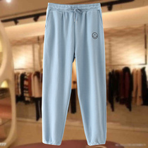 Plus size casual womens spring and autumn sports pants loose fashion middle-aged mother elastic waist leg thick leg pants