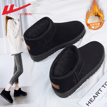 Huili snow boots womens winter 2021 new foreign-style cotton shoes womens winter plus velvet thick short-tube boots bread shoes children