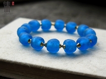 African blue glazed old beads ancient bead bracelet