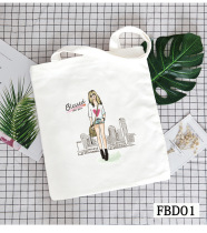 Tote bag shopping bag canvas bag abstract Christmas gift single-sided shoulder canvas bag female male