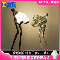 Modern humanoid art sculpture creative floor-lamp home exhibition hall FRP large decorative figure