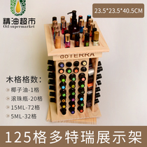 Essential oil supermarket 125 grid essential oil display rack rotating cabinet can put coconut oil solid wood essential oil storage box