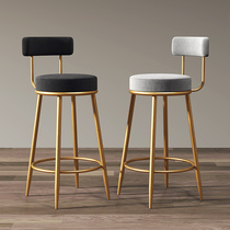 Nordic bar chair Simple light luxury household golden bracket bar stool high chair bar chair backrest bar front desk stool
