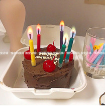 Korea brings back ins purple rainbow light birthday cake candle party candle
