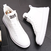  Autumn and winter new high-top shoes mens Korean version of the trend sports casual shoes increased white short boots all-match Martin boots