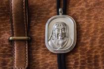 Genghis Khan statue sterling silver pendant