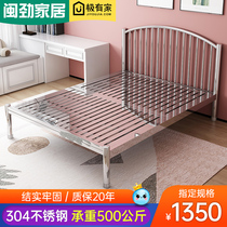  304 stainless steel bed 1 5 meters 1 8 meters 1 2 meters single European style master bedroom furniture wrought iron double wire bed