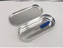 Body temperature thermometer storage box stainless steel aluminum Ware storage box Oval carrying case tweezers bubble water square plate