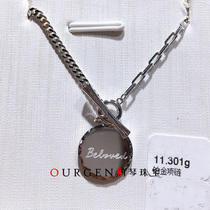 Platinum PT950 set chain Beloved pendant Boss chain splicing round coin Japanese and Korean necklace OT custom Oqin jewelry